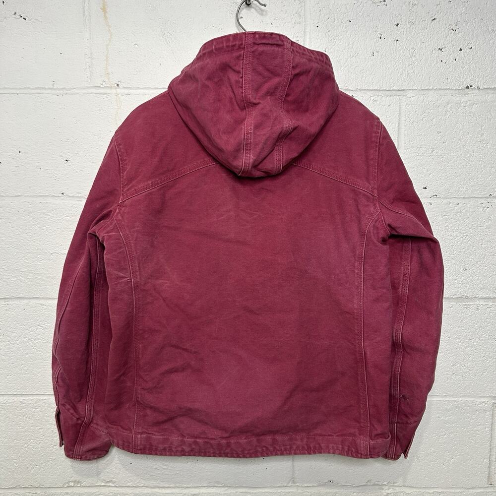 Y2K Carhartt Sherpa-Lined Sandstone Berkley Jacket “Merlot” - Picture 2 of 15